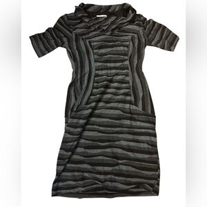 Striped Black and Gray Women's Dress